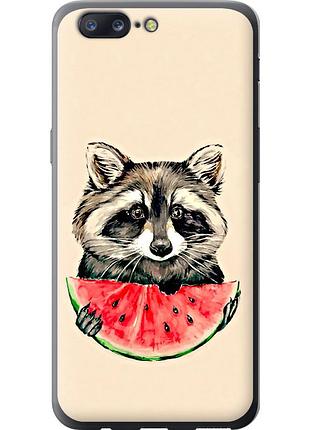 Чохол силіконовий на телефон oneplus 5 єнотик з кавуном "4605u-969-58250"