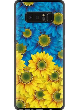 Чехол tpu патриотический на телефон samsung galaxy note 8 жёлто-голубые цветы "1048b-1020-58250"