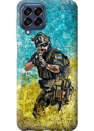 Чехол силиконовый патриотический на телефон samsung galaxy m33 m336b воин зсу "5311u-2633-58250"