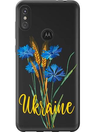 Чохол силіконовий патріотичний на телефон motorola one power ukraine v2 "5445u-1588-58250"