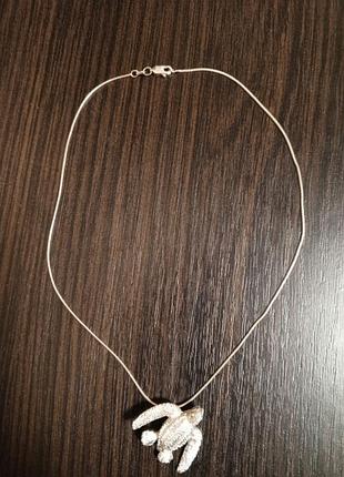 Цепочка серебряная с подвеской черепашки