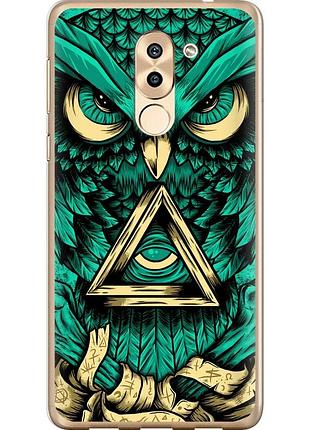 Чехол 2d пластиковый на телефон huawei mate 9 lite сова арт-тату "3971t-474-58250"