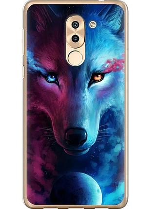 Чехол 2d пластиковый на телефон huawei gr5 2017 арт-волк "3999t-473-58250"