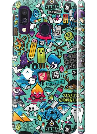 Чохол 3d пластиковий матовий на телефон samsung galaxy a40 2019 a405f стікер бомбінг 1 "693m-1672-58250"