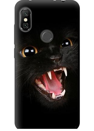 Чехол tpu на телефон xiaomi redmi note 6 pro чёрная кошка "932b-1551-58250"