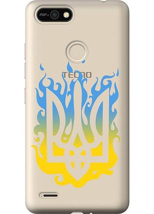 Чохол силіконовий патріотичний на телефон tecno pop 2f b1f герб v1 "5258u-2391-58250"