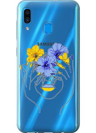 Чохол 2d пластиковий патріотичний на телефон samsung galaxy a20 2019 a205f дівчина v4 "5276t-1761-58250"