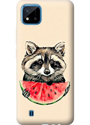 Чехол силиконовый на телефон realme c11 2021 енотик с арбузом "4605u-2485-58250"