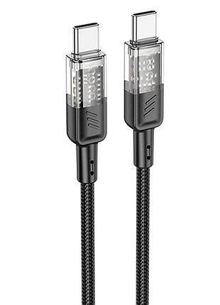 Дата кабель hoco u129 spirit transparent type-c to 60w (1.2m)