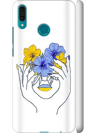 Чохол 3d пластиковий матовий патріотичний на телефон huawei y9 2019 дівчина v4 "5276m-1602-58250"