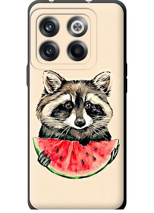 Чехол tpu на телефон oneplus 10t енотик с арбузом "4605b-2647-58250"