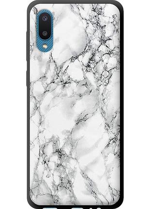 Чехол tpu на телефон samsung galaxy a02 a022g мрамор белый "4480b-2260-58250"