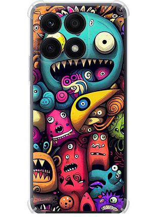 Чехол силикон с усиленными углами на телефон huawei honor x8a cмешные монстры "5549sp-2963-58250"