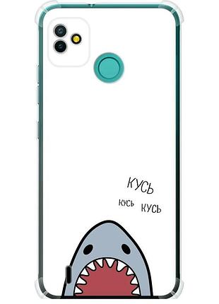 Чехол силикон с усиленными углами на телефон tecno pop 5 bd2p акула "4870sp-2412-58250"