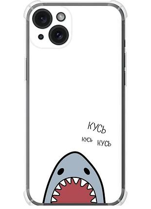 Чехол силикон с усиленными углами на телефон iphone 15 plus акула "4870sp-3097-58250"