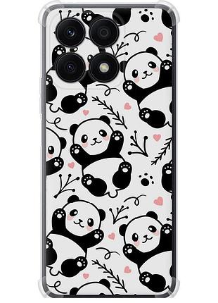 Чехол силикон с усиленными углами на телефон huawei honor x8a панды "4318sp-2963-58250"