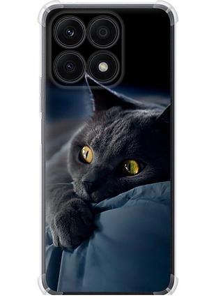 Чохол силіконовий протиударний с посиленими кутами на телефон huawei honor x8a димчастий кіт "825sp-2963-58250"