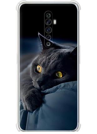 Чохол силіконовий протиударний с посиленими кутами на телефон oppo reno 2z димчастий кіт "825sp-1867-58250"