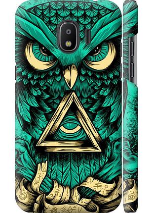 Чехол 3d пластиковый матовый на телефон samsung galaxy j2 2018 сова арт-тату "3971m-1351-58250"