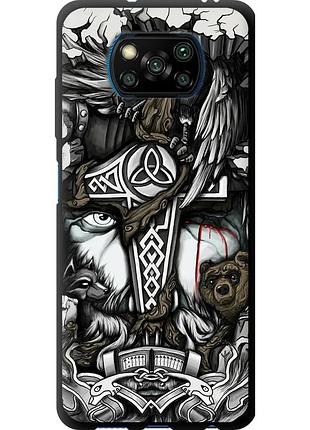 Чохол tpu на телефон xiaomi poco x3 тату вікінг "4098b-2073-58250"