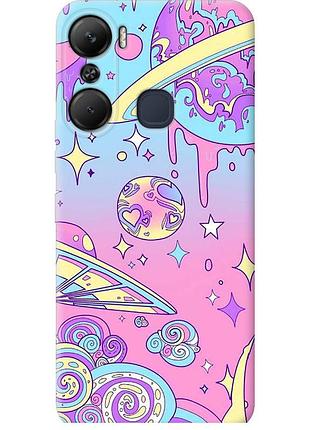 Чохол силіконовий на телефон infinix hot 12 pro рожева галактика "4146u-2868-58250"