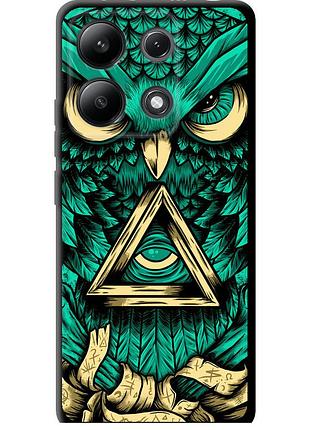 Чехол tpu на телефон xiaomi redmi note 13 4g сова арт-тату "3971b-3654-58250"