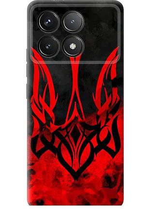 Чохол силіконовий патріотичний на телефон xiaomi poco f6 pro герб україни "5312u-3755-58250"