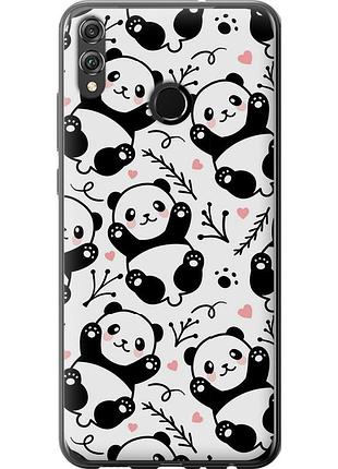 Чехол 2d пластиковый на телефон huawei honor 8x панды "4318t-1596-58250"