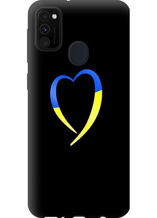 Чехол tpu патриотический на телефон samsung galaxy m30s 2019 жёлто-голубое сердце "885b-1774-58250"