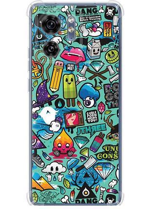 Чехол силикон с усиленными углами на телефон motorola edge 40 стикер бомбинг 1 "693sp-3335-58250"