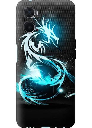 Чехол силиконовый на телефон oppo a76 бело-голубой огненный дракон "113u-2760-58250"