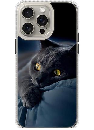 Чехол чехол bumper magsafe на телефон iphone 15 pro max дымчатый кот "825pm-3098-58250"