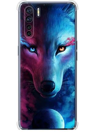Чехол силикон с усиленными углами на телефон oppo a91 арт-волк "3999sp-1884-58250"