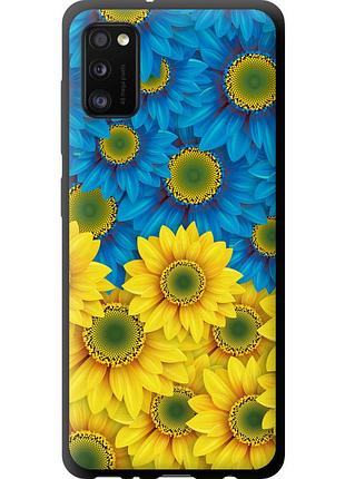 Чохол tpu патріотичний на телефон samsung galaxy a41 a415f жовто-блакитні квіти "1048b-1886-58250"