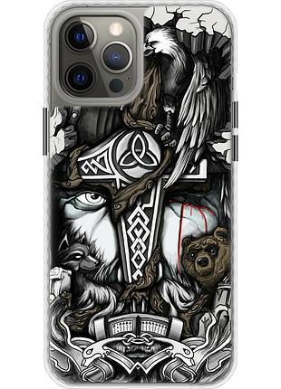 Чехол bumper на телефон iphone 12 pro max тату викинг "4098pc-2054-58250"
