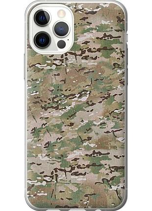 Чохол 2d пластиковий на телефон iphone 12 pro камуфляж v5 "1201t-2052-58250"