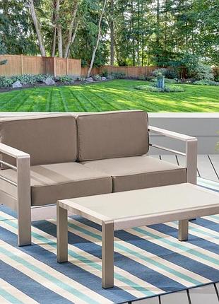 Лаунж диван в стиле loft 880x1650x700 мм серый