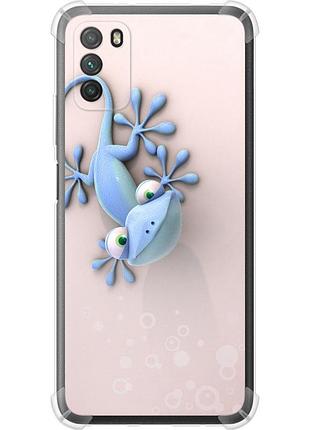 Чохол силіконовий протиударний с посиленими кутами на телефон xiaomi poco m3 гекончик "1094sp-2200-58250"