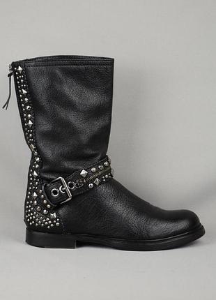 Ботинки женские miu miu ботильоны кожаные брендовые в байкерском стиле итальялия оригинал 39-40 р/26 см drada givenchy chanel fendi gucci valentino