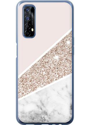 Чехол 2d пластиковый на телефон realme 7 пастельный мрамор "4342t-2081-58250"