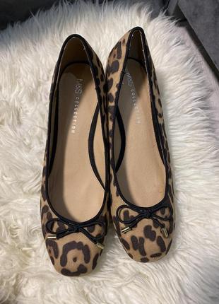 M&s collection  леопардовые  туфли на квадратный устойчивых каблуках4 фото