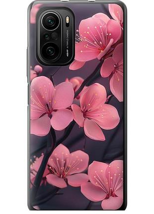 Чохол силіконовий на телефон xiaomi mi 11i пурпурова сакура "6075u-3935-58250"