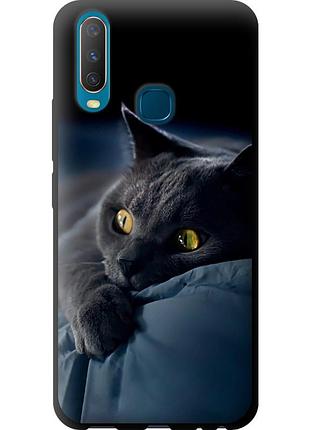 Чехол tpu на телефон vivo y15 дымчатый кот "825b-1791-58250"
