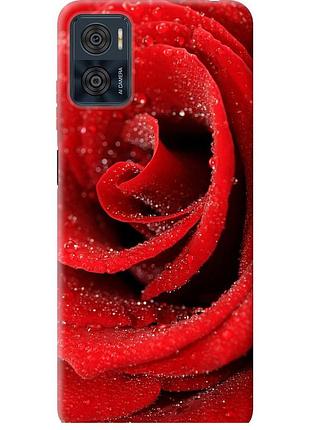 Чохол силіконовий на телефон motorola moto e22 червона троянда "529u-2974-58250"