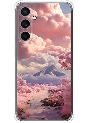 Чохол силіконовий протиударний с посиленими кутами на телефон samsung galaxy s23 fe рожеві хмари "5660sp-3136-58250"
