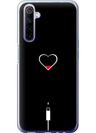Чехол силиконовый на телефон realme 6 подзарядка сердца "4274u-1913-58250"