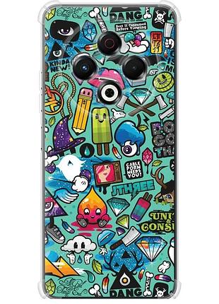 Чохол силіконовий протиударний с посиленими кутами на телефон tecno spark 30 4g стікер бомбінг 1 "693sp-3894-58250"