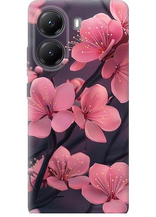 Чохол силіконовий на телефон xiaomi poco x7 pro пурпурова сакура "6075u-3907-58250"