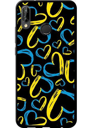 Чехол tpu патриотический на телефон huawei p20 lite сердца ua "5292b-1410-58250"