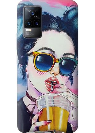 Чохол силіконовий на телефон vivo v21e арт-дівчина в окулярах "3994u-2375-58250"